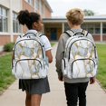 thumbnail image 3 of SCRAWLGOD Marble Print Golden White 17” Backpack for Boys Girls, Lightweight Casual Multi-Pocket Laptop Backpack for Man/Kid/Woman with Adjustable Padded Strap, 3 of 7