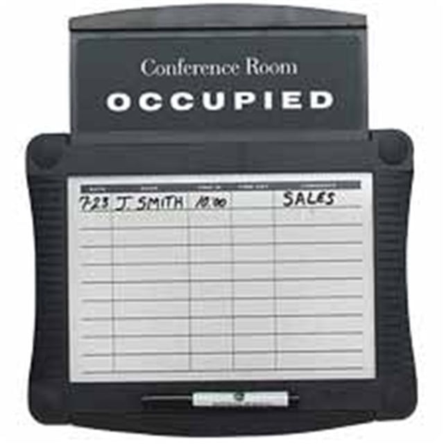 Quartet QRT995 Conference Room Schedule Sign- 15-.50in.x14-.25in.- Black