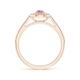 thumbnail image 2 of ANGARA Natural 0.1 Ct. Amethyst with Diamond Halo Ring in 14K Rose Gold for Women (Ring Size: 6.5), 2 of 10