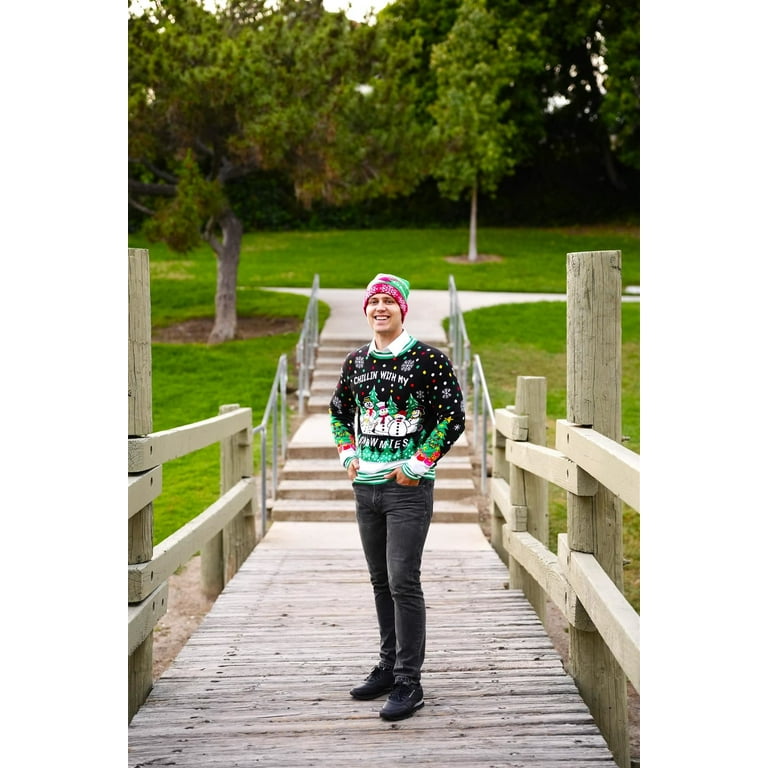 Socal Look Men's Ugly Christmas Sweater, Long Sleeve Crew Socal Look Men's Ugly Christmas Sweater, Long Sleeve Crew