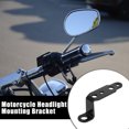 thumbnail image 2 of 2pcs Black Universal Motorcycle Front Headlights Mount Bracket Rearview Mirror Bracket Holder Extension, 2 of 6