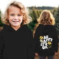 thumbnail image 2 of Otqutp Children Warm Winter Jackets Boys Girls Fall Letter Flower Print Hoodie Casual Thin Sweatshirt Fall Winter Casual Tops Kids School Coat(Black,12-18 Months), 2 of 4