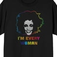 thumbnail image 2 of Whitney Houston Every Woman Rainbow Print Men's Black T-Shirt-3XL, 2 of 4