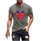 thumbnail image 1 of Mens Casual Manga Corta Botón Abajo Camisetas Estados Unidos Bandera Impresión Cuello Redondo Suéter Camiseta, Poliéster Casual Uso Diario para Hombres, 1 of 5