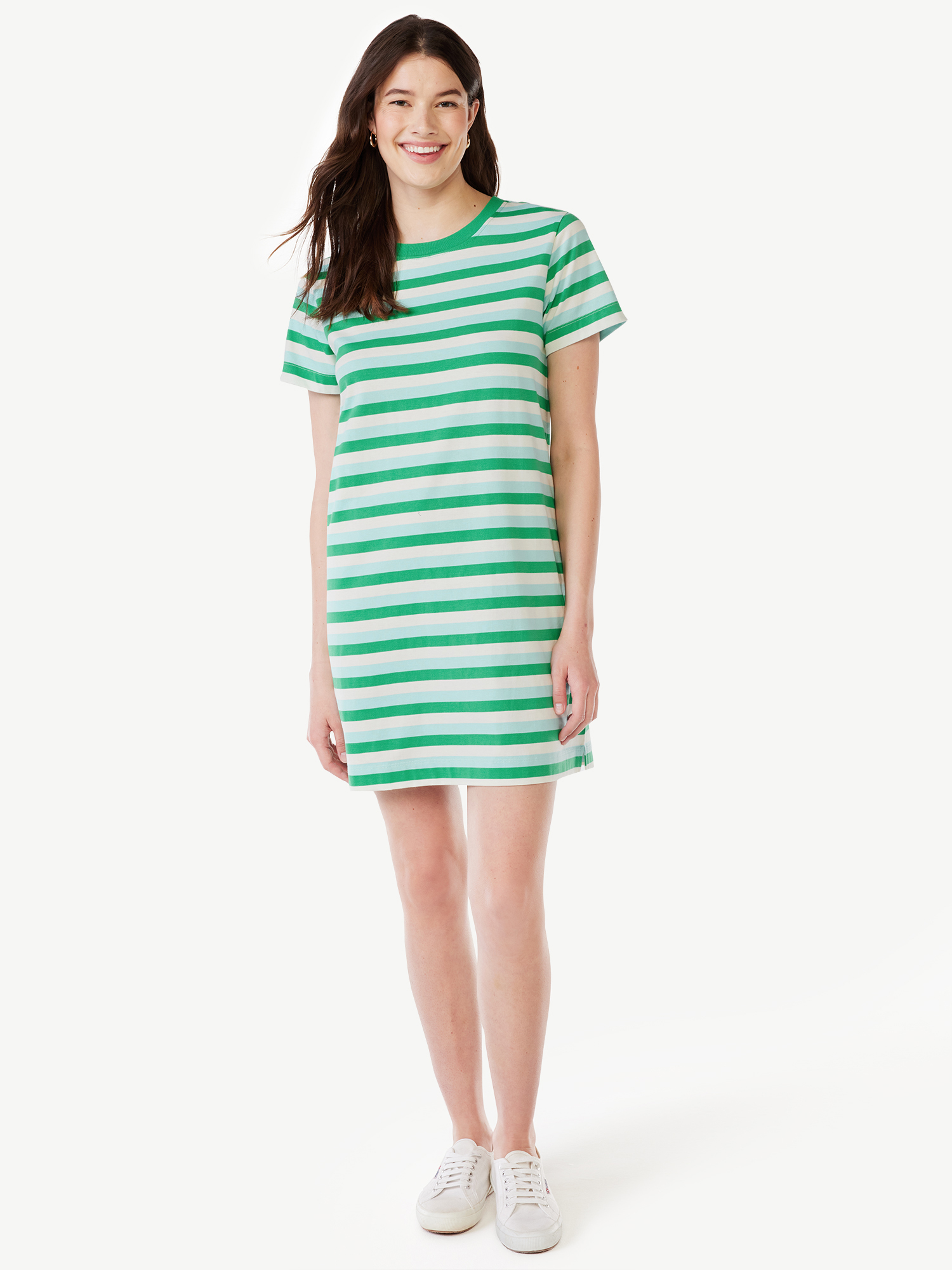 Free Assembly Women's Mini T-Shirt Dress with Short Sleeves, Sizes XS-XXXL - image 4 of 6