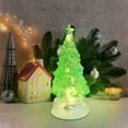 thumbnail image 6 of DAMAI Small Christmas Tree White Plastic Tree with LED Lights Small Bell 5 Inch Tabletop Christmas Tree Vintage Christmas Decoration Battery Operated, 6 of 7
