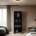 thumbnail image 4 of FM FURNITURE World Armoire Haute à 2 Portes 4 Tablettes Rangement Vertical Wenge, 4 of 6