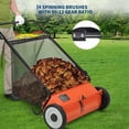 thumbnail image 4 of 26" Heavy-Duty Push Lawn Sweeper - 4 Spinning Brushes, 7Ft³ Large Capacity Collection Bag, Adjustable Height for Grass, Leaves & Debris, Orange, 4 of 7