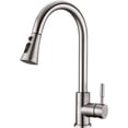 thumbnail image 1 of Stylish Kitchen Transformation, Easy To Clean Stainless Steel Faucet, Brushed Nickel Tap With Extendable Spray For Hassle-Free Cooking, 1 of 5