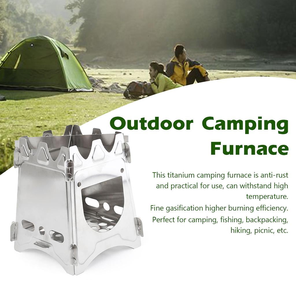 SDFGTstore Assembled Oven Camping Barbecue Stoves Square Portable Mini Stove Hot Plate Furnace Travel Cooking Stove Home Kitchen