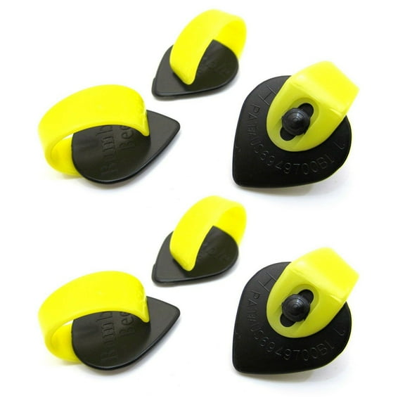 Fred Kelly Picks Bumblebee 6 Pack Thumb & Flat Pick Combined Jazz size Heavy