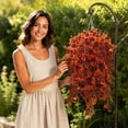 thumbnail image 5 of Artificial Fall Hanging Basket, 2-Pack of 29-inch Faux Silk Wisteria and Brown Leaf Plant for Outdoor Porch, Wall and Patio Decor, 5 of 7