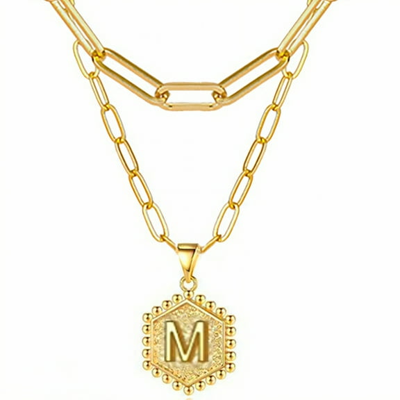 DESIGNICE Initial Necklaces for Women,Unchanging Form Letter Necklace,Smoothly Honed Cute Necklace for Women,Gold1 Plated