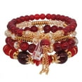thumbnail image 2 of Faty-T Bracelets Bohe Multilayer Chain Tassel Stackable Charm Stretch Statement Bracelet, 2 of 8