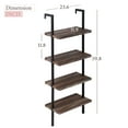 thumbnail image 7 of FDW 4-Shelf Bookcase Open Wall Mount Ladder Bookshelf with Industrial Metal Frame For Home Office Study, 60-inch, 7 of 7