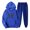 Blue, variant on Men's W Print Track And Field Suit 2 Piece Hooded Sports Casual Running Jogging Set 46r Suit