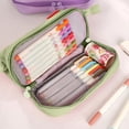 thumbnail image 6 of Under $1 Pencil Case, Large Capacity Nylon Spandex Stationery Bag, Simple Multi-Layer Makeup Pouch for College Office by PALIFEUR, 6 of 7