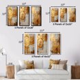 thumbnail image 4 of Designart "Vintage Togetherness Gold Abstraction III" Abstract Painting Framed Wall Art Set Of 3 - Gold Modern Frame Canvas Set For Living Room Decor, 4 of 6
