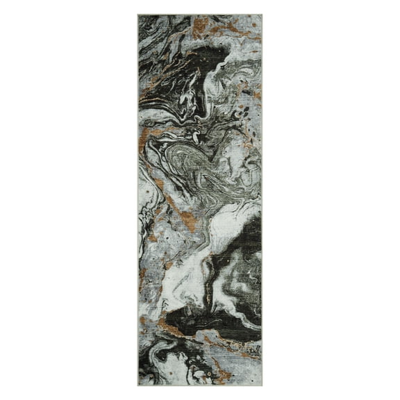 Trilenars Soft Washable Boho Runner Rug – Modern Abstract Low Pile Non-Slip Carpet for Bedroom, Entryway, Office