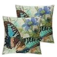 thumbnail image 2 of Acheng Vintage Spring Pillow Covers Modern Flowers Birds Butterflies Sofa Throw Pillow Cover Farmhouse Outdoor Pillow Case Lake Blue Purple Cushion Case Home Decor,2 Pcs White, 2 of 6