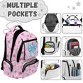 thumbnail image 5 of Aplkyhs Pink Soccer Bow School Backpack Set of 4 with Lunch Bag Pen Bag Set Bottle Sleeve for Girls Boys Multifunctional Pencil Case Suitable for Elementary Middle School High, 5 of 7
