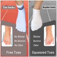 thumbnail image 5 of 6 Pairs Toe Socks Women Five Fingers Crew Socks Comfort Toe Separator Barefoot Sock for Running Athletic Hiking, 5 of 5
