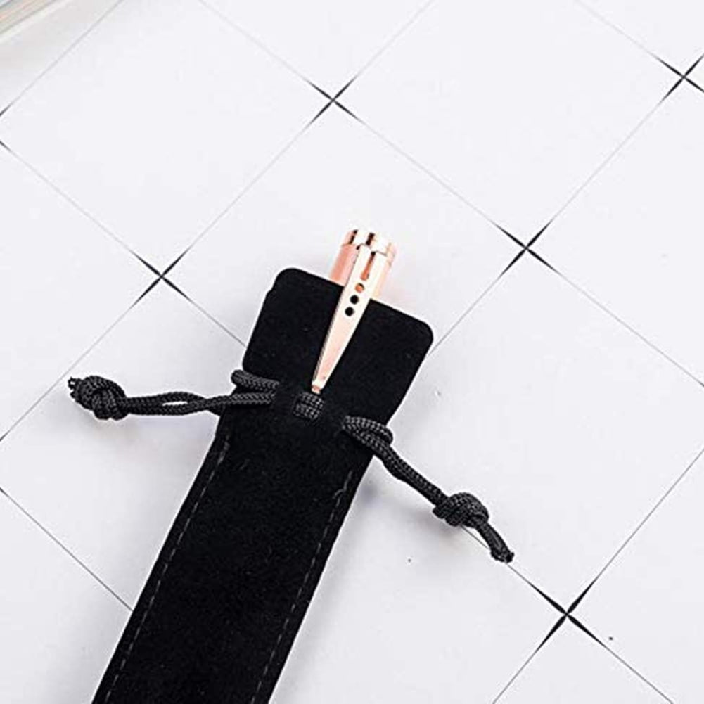 200 Pcs Black Velvet Pen Pouch Sleeve Holder Single Pen Bag Case Pencil Bag