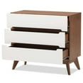 thumbnail image 3 of Baxton Studio Calypso 3 Drawer Chest in White and Walnut, 3 of 8