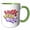 Green/White, variant on 3drose, Image of Work Work Work Quote, 11oz Two-tone Red Mug