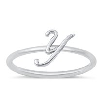 CHOOSE YOUR STYLE Script "Y" Ring .925 Sterling Silver Initial Letter Band Jewelry Female Size 6
