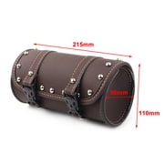 NS Motorcycle Black Handlebar Travel Bag Waterproof Front Fork Saddlebag for Street Bikes Dirt Sport Bike ATV Go Karts Quads, Brown
