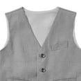 thumbnail image 5 of Boy's Formal Suit Vest Solid Dress Waistcoat Vest with Pockets for Wedding Pageant and Performance Elegant Sleeveless with Adjustable Back, Size 3-17 Years,Color:Grey,13-14 Years, 5 of 7