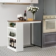 thumbnail image 6 of Yulika Bar Table with 3 Storage Shelves,Dining table,Wooden Counter Height Table for Kitchen,Dining Room Island Table,White, 6 of 8