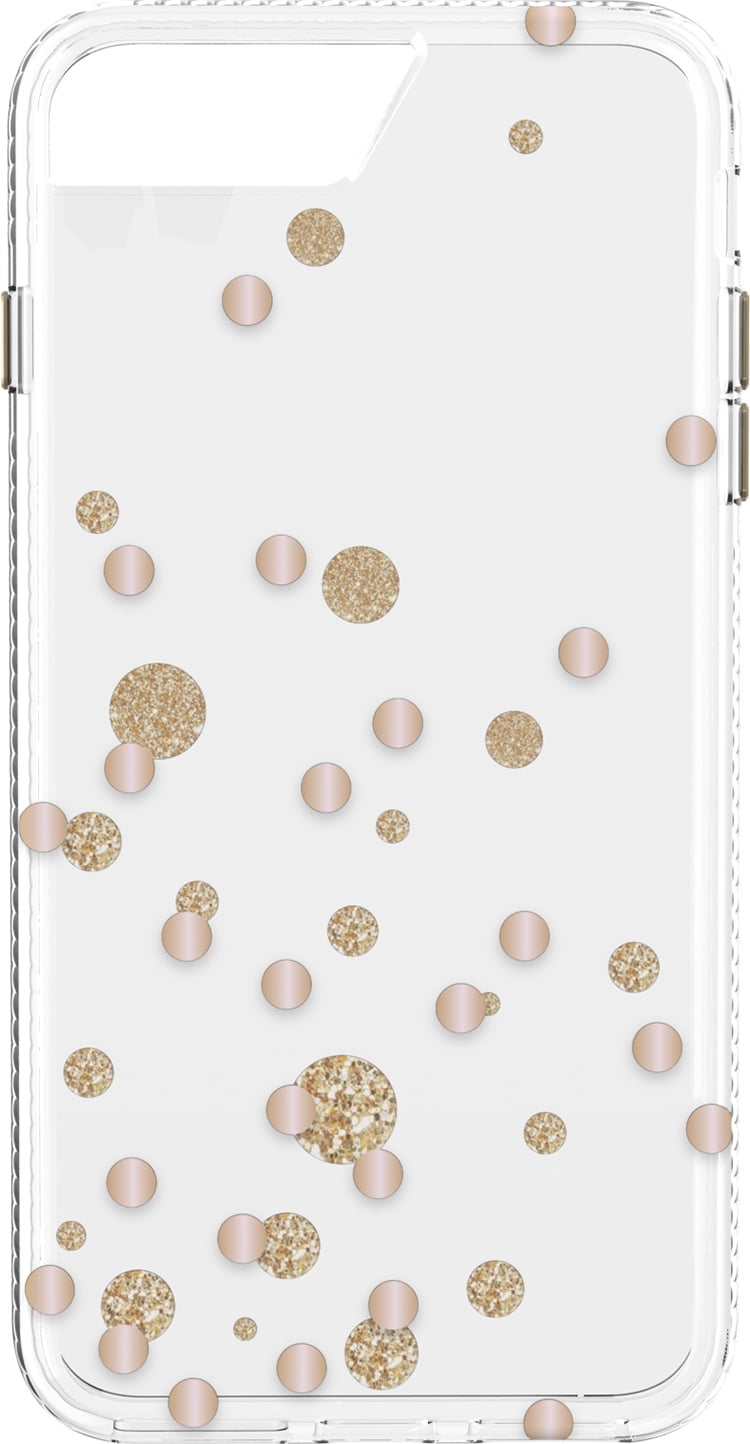 Clear With Rose Gold Metallic Glitter Dots Phone Case For Iphone 6 Iphone 6s Iphone 7 Iphone 8 Iphone Se Walmart Com Walmart Com