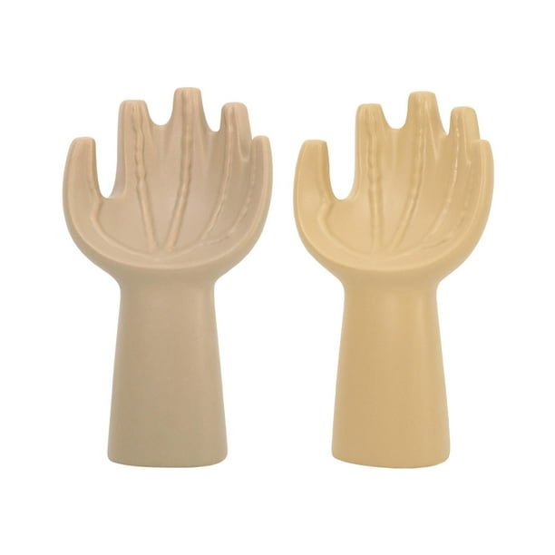 Jewelry Stand Statue,Ceramic Hand Statue Jewelry Stand ,Finger Sculpture Photography Props Desktop,Desk Office Decoration Ornament Figurine Crafts,Necklaces Rings Earrings Organizer Baoblaze Estatua del puesto de joyería