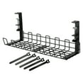 thumbnail image 1 of Large Size Black Under The Table Wire Storage And Organization Rack, Hanging Basket Under The Wire Socket, Table Bottom Line Organization And Storage 39x12.5x16cm, Iron, 1 of 8