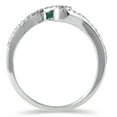 thumbnail image 2 of SZUL Women's 10K White Gold 0.25 Carat TW Emerald and Diamond Ring, 2 of 4