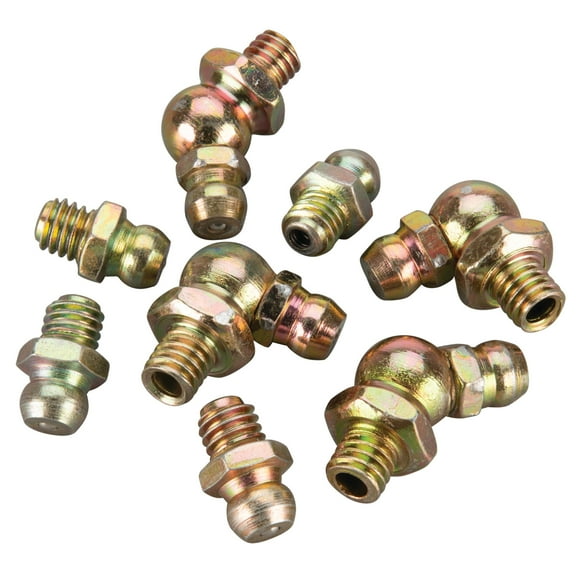 Performance Tool W54218 Metric Grease Fitting Assortment Kit - 8mm x 1 Thread, 8-Piece Set with Straight, 45 and 90 Degree Fittings