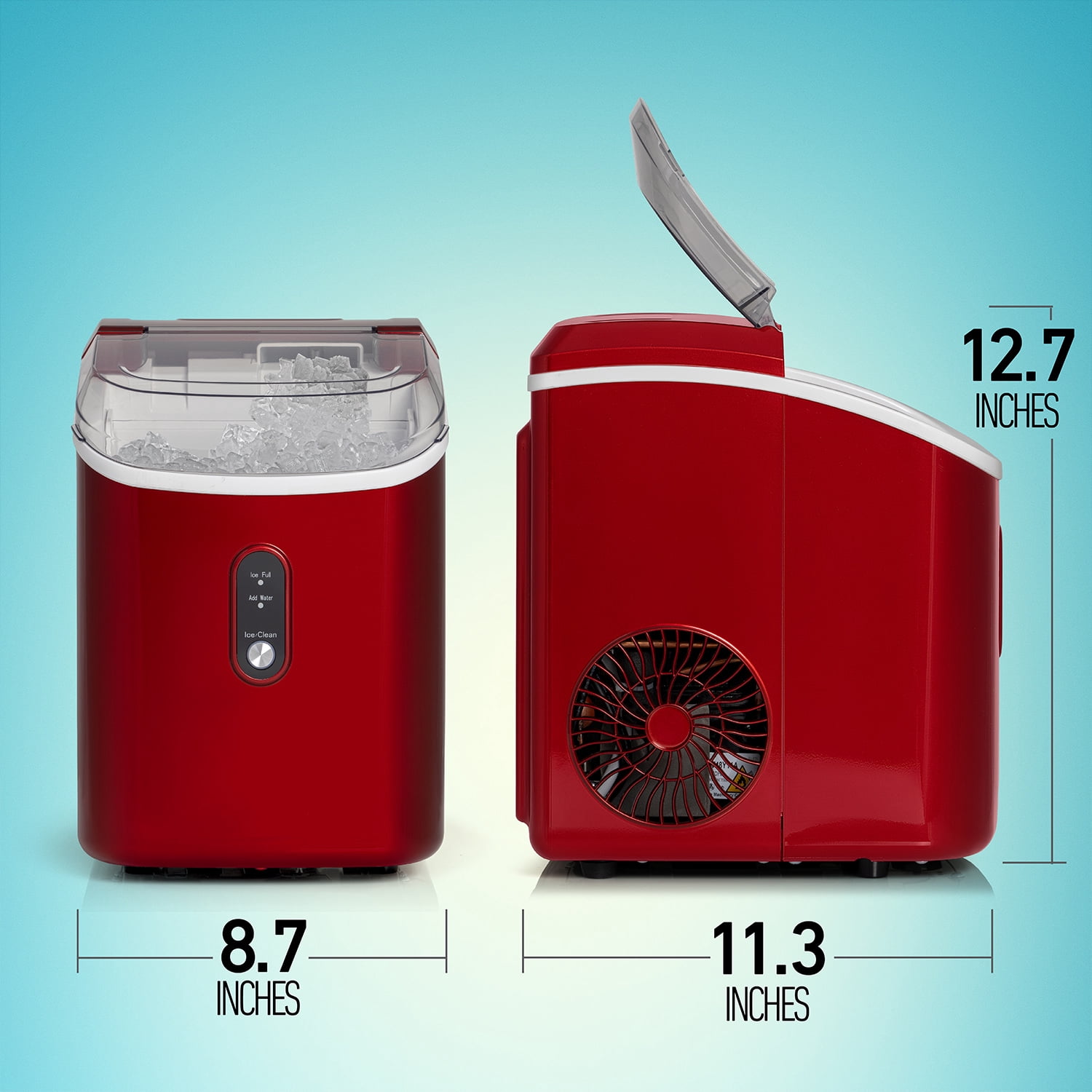 Deco Chef Countertop Ice Maker, 33LB per Day, 1-Click Auto Operation, Red