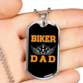 thumbnail image 2 of Biker Dad Collier en Acier Inoxydable Ou en or 18 Carats Chien Tag 24" Chaîne, 2 of 8