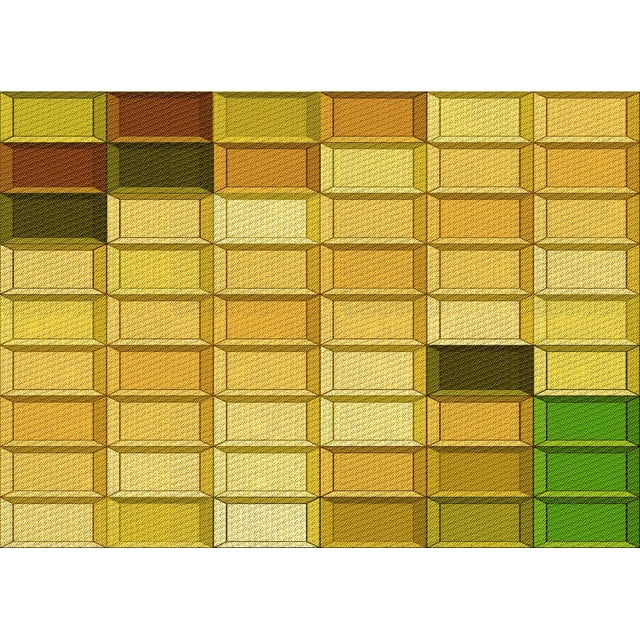 Ahgly Company Tapis d'Intérieur Lavables en Machine Rectangle Transitionnel Jaune Or Vif, 3' x 5'