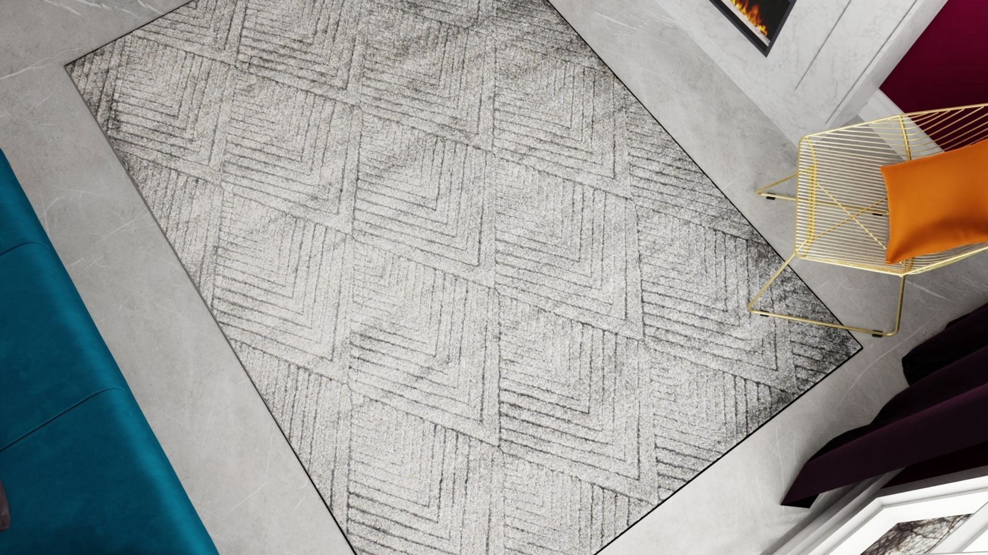 Rugs America Chanai CN30D Contemporary Geometric 5'0" X 7'0" Area Rug