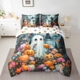 thumbnail image 2 of Manfei Lovely Ghost 7-Piece Twin Bedding Sets,Funny Pumpkin Lantern Bedding Comforter Set,Kids Halloween Theme Sheet Sets For Teens,Luxury Bedroom Decor Reversible, 2 of 8