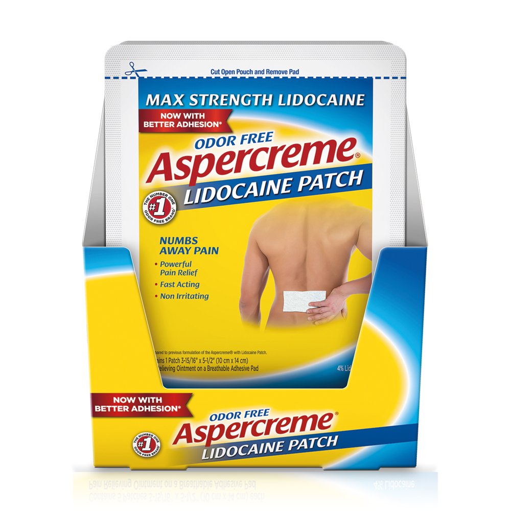 Aspercreme Lidocaine Max Strength Patch 1 Ct Odor Free Walmart