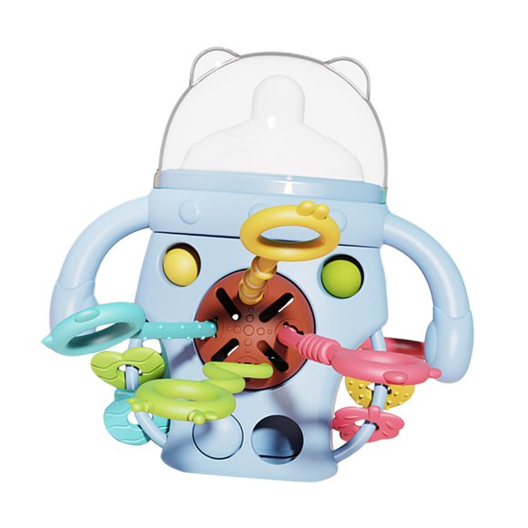 Coctelera de sonajeros,sonajero para bebé juguetes campanillas biberón,Campanas de mano Sonajeros Juguetes música y sonido.,Sonajeros para bebés,juguetes,agarre de mano azul 148x145cm
