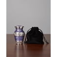 thumbnail image 3 of Cresta Modern Keepsake Cremation Urn for Human Ashes | Aluminum Round Memorial Urn with Secure Screw Lid | Purple (3 x 2 x 2 Inches), 3 of 9
