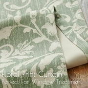 Curtainking Blackout Curtains for Bedroom Thermal Curtains Floral Patterned Living Room Vintage Country Curtain 84 inch Long 2 Panels Green on Beige