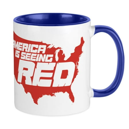

CafePress - Seeing Red Mug - Ceramic Coffee Tea Novelty Mug Cup 11 oz