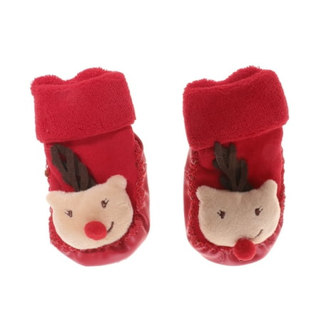 

Hemoton 1 Pair Baby Christmas Stocking Lovely Cartoon Anti-Slip Floor Shoes Baby s Christmas Stocking Autumn Winter Keep Warm Sock