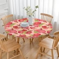 thumbnail image 3 of Pioneer Flower Floral Print Pattern Round Fitted Tablecloth with Elastic Edge,Dining Table Cover Waterproof,Outdoor Round Tablecloth for Camping,Dining,Indoor and Outdoor, 3 of 7